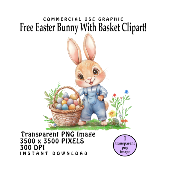 Free Enticing Easter Bunny With Basket!